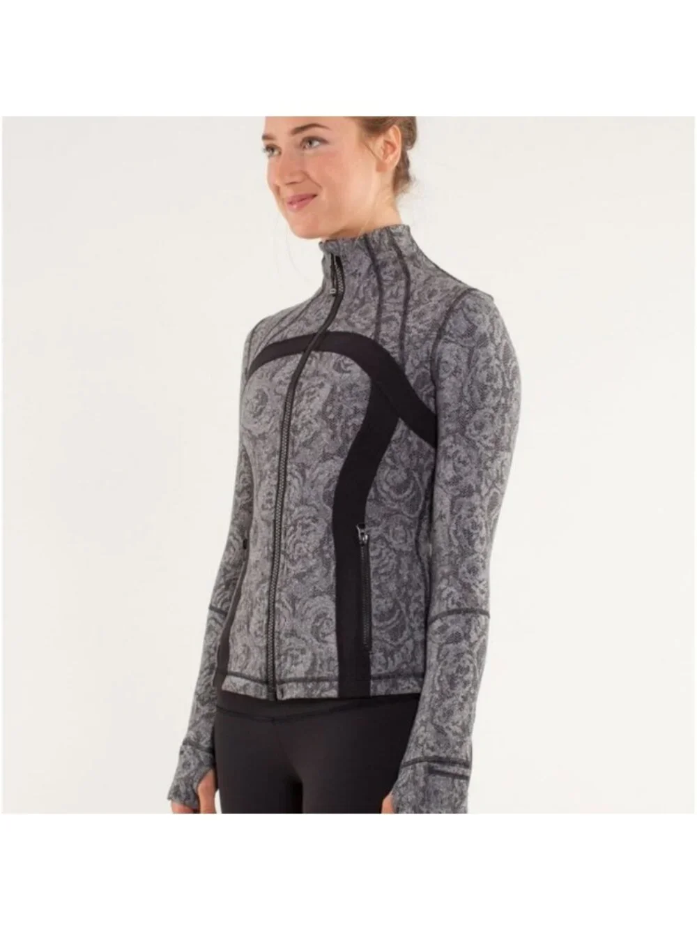 Lululemon Define Jacket *Brushed Rose Herringbone Black / Black